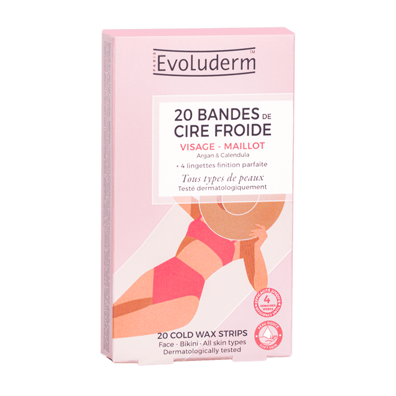 20 Bandes Dépilatoires de Cire Froide - Visage & Maillot