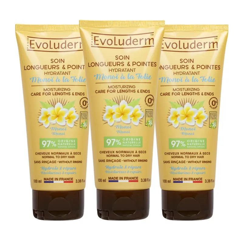 Lot de 3 Soin Longueurs & Pointes Hydratant Monoï à la Folie