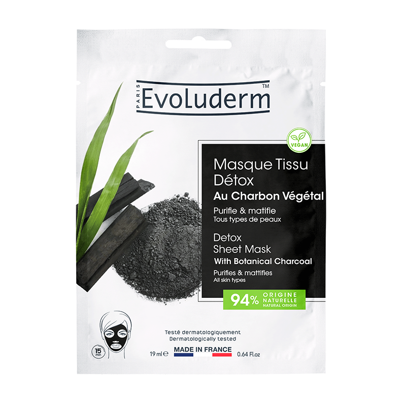 Masque Tissu Détox au Charbon Végétal Actif