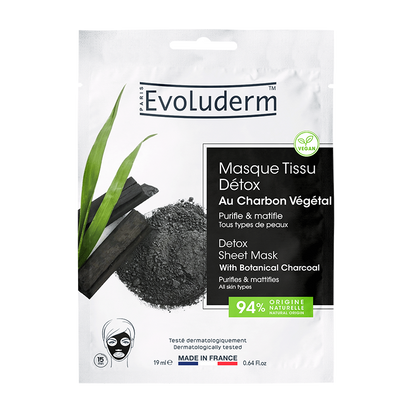 Masque Tissu Détox au Charbon Végétal Actif