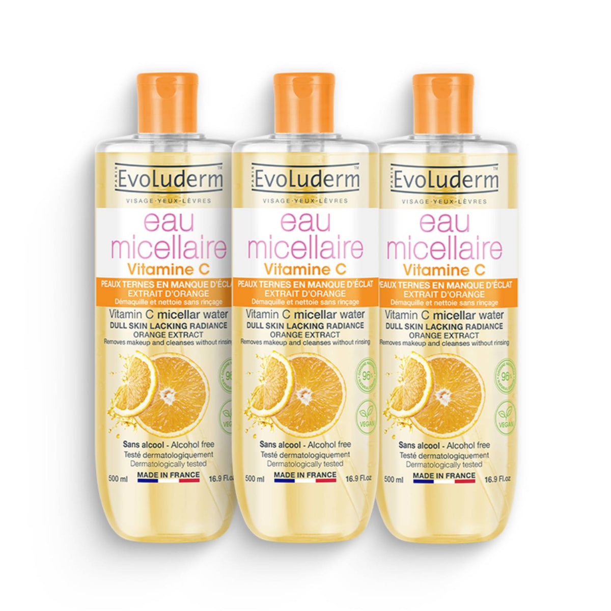 Lot de 3 Eaux Micellaires Vitamine C 500ml