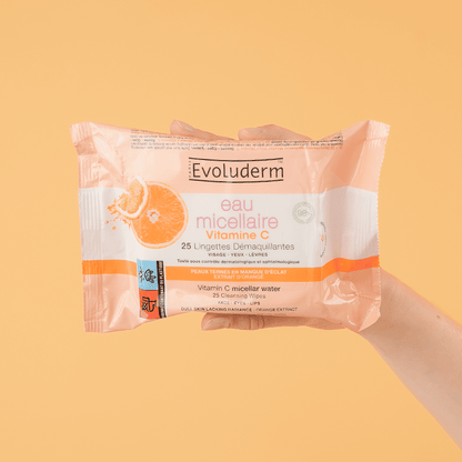 25 Lingettes Démaquillantes Eau Micellaire Vitamine C