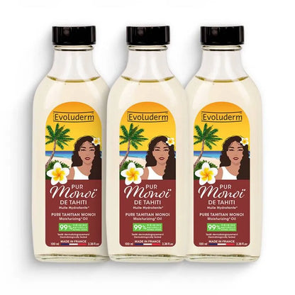 Lot de 3 Pur Monoï de Tahiti Huile Hydratante