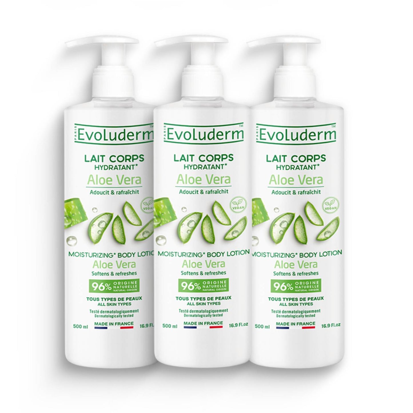 Lot de 3 Laits Corps Hydratant Aloe Vera