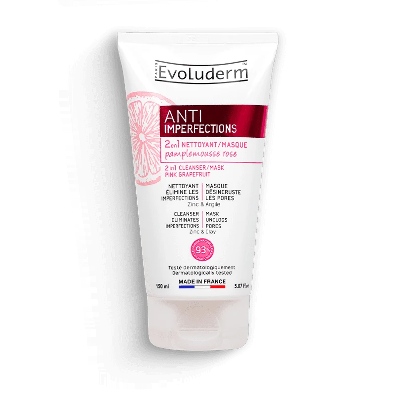 2 en 1 Nettoyant/Masque Anti-Imperfections