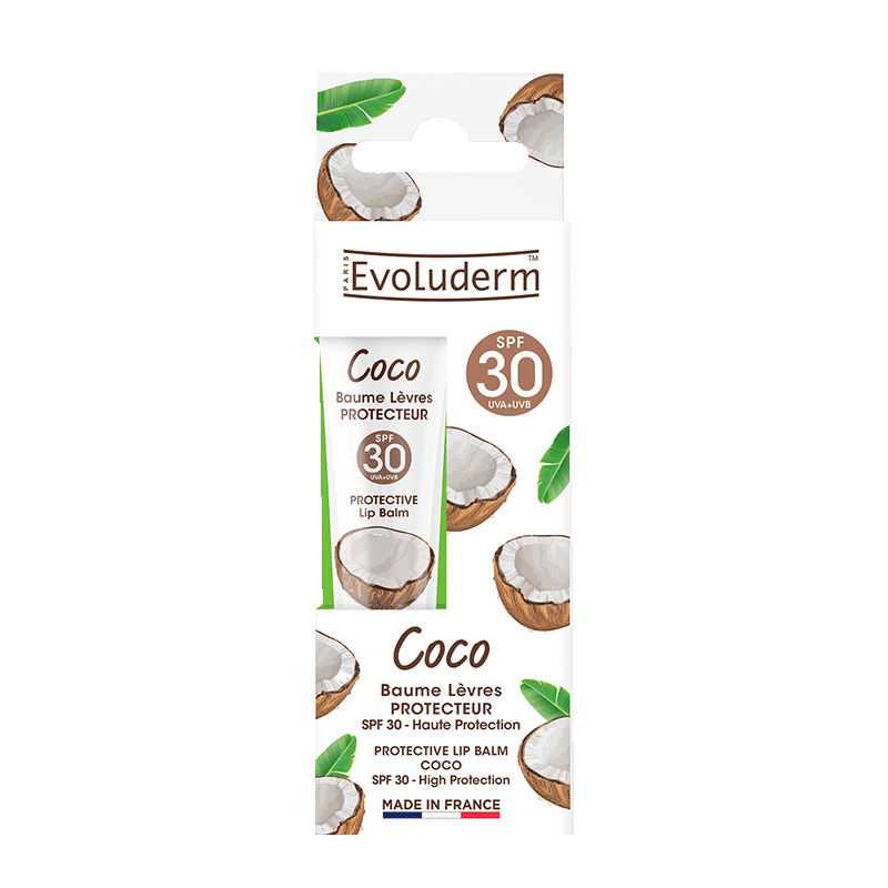 Baume Lèvres Protecteur SPF 30 Coco de la marque Evoluderm