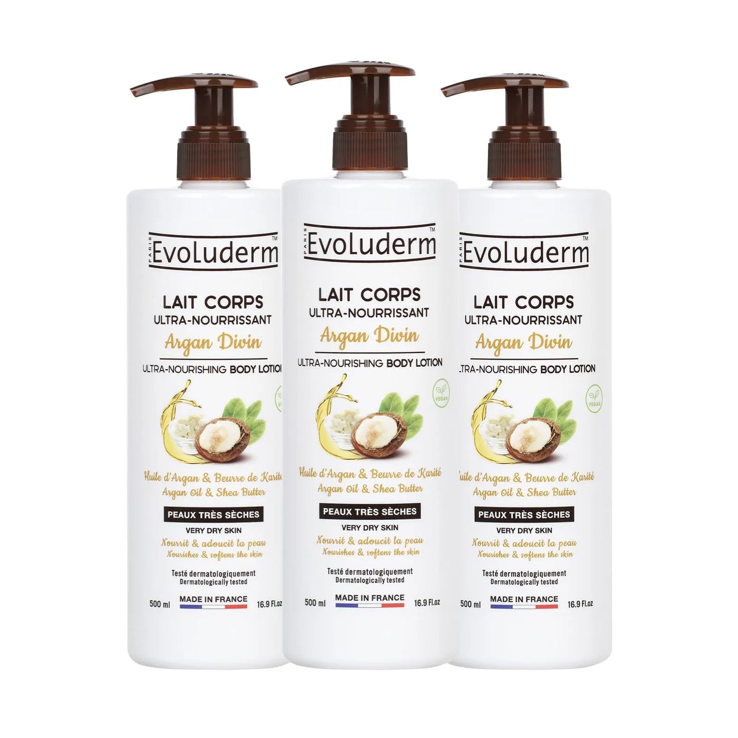 Lot de 3 Laits Corps Ultra-Nourrissant Argan Divin